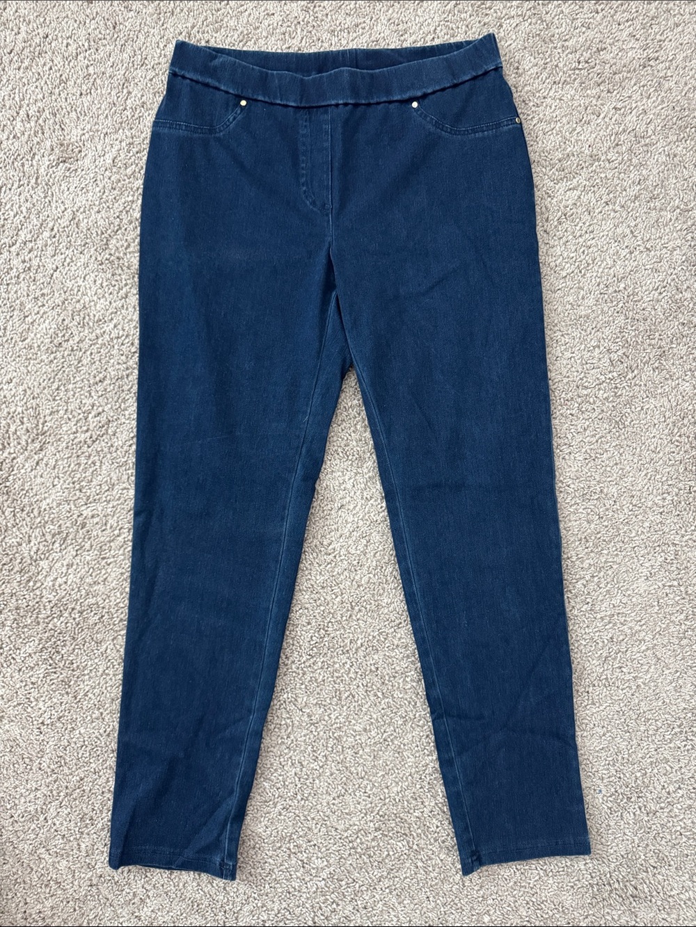 Ruby Rd. Navy Pull-On Jeans - Picture 1 of 7